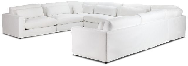 Cozumel White Fabric 8-piece Modular Sectional