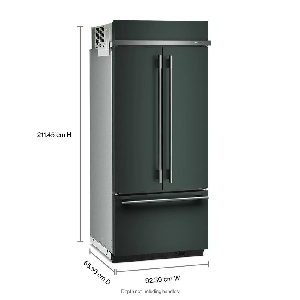 Kitchenaid 536 Series Green 36" Built In French Door Refrigerator