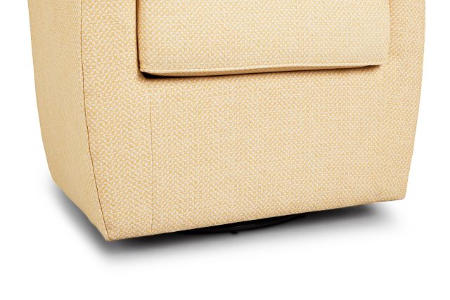 Harley Yellow Fabric Swivel Accent Chair