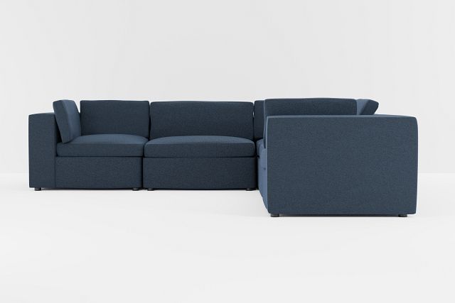 Destin Elite Dark Blue Fabric 5-piece Modular Sectional