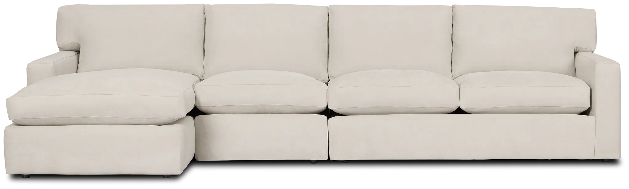 Hudson Beige Fabric Small Left Chaise Sectional