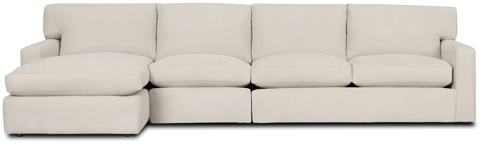 Hudson Beige Fabric Small Left Chaise Sectional Hudson Beige Fabric Small Left Chaise Sectional
