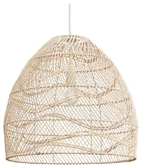 Coenbell Beige Rattan Pendant