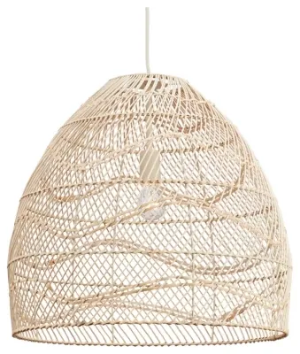 Coenbell Beige Rattan Pendant