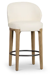 Libby Whitemicro 24" Upholstered Barstool