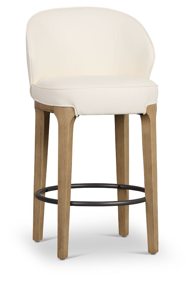 Libby Whitemicro 24" Upholstered Barstool