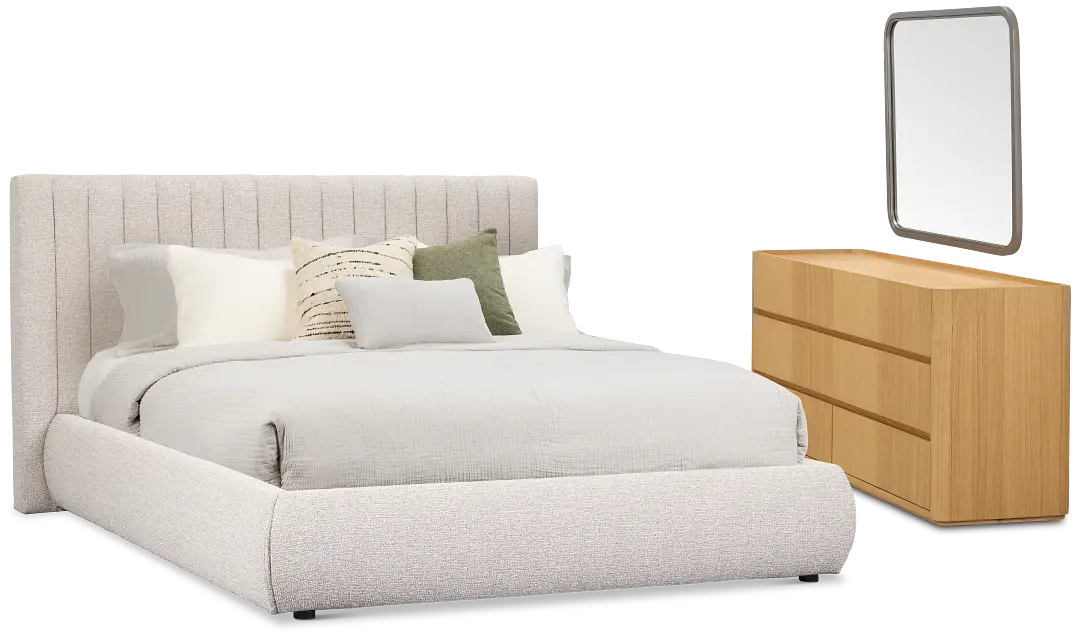 Nomad Gray Uph Platform Bedroom With Light-tone Cases Nomad Gray Uph Platform Bedroom With Light-tone Cases