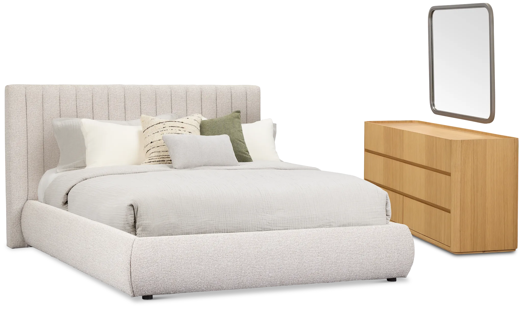 Nomad Gray Uph Platform Bedroom With Light-tone Cases