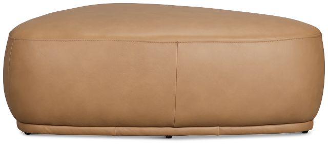 Jovi Brown Leather Large Accent Ottoman