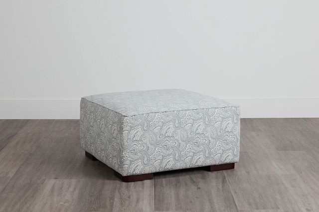 Venezia Blue Fabric Cocktail Ottoman