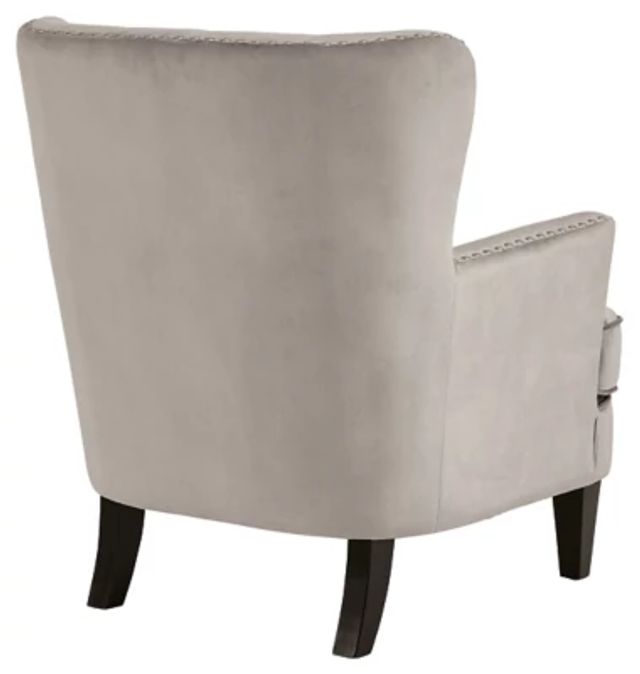 Romansque Taupe Velvet Accent Chair