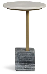 Britt White Marble Accent Table