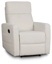 Rae White Fabric Recliner