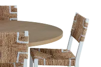 Nantucket Light Tone Round Table & 4 Woven Chairs
