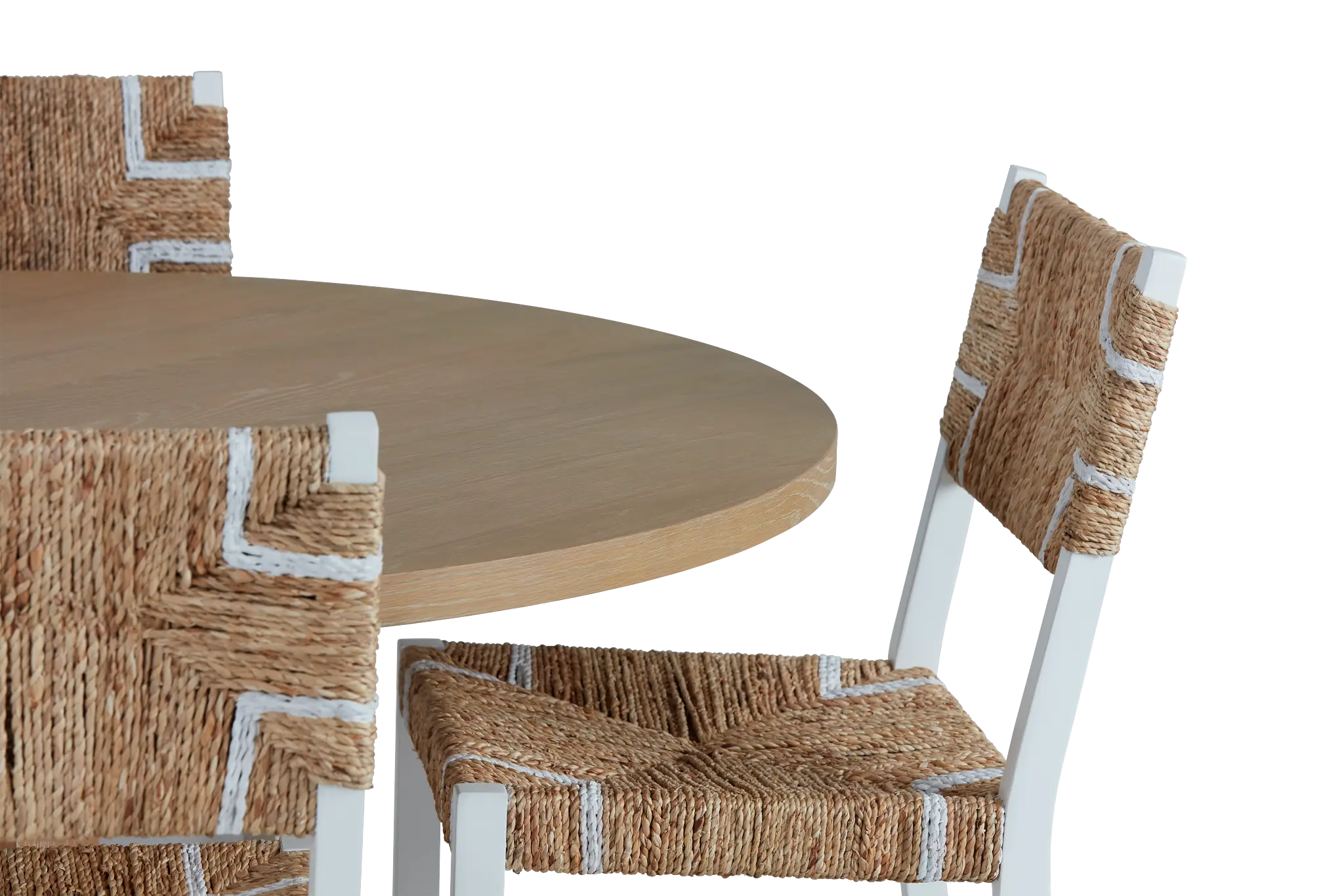 Nantucket Light Tone Round Table & 4 Woven Chairs Nantucket Light Tone Round Table & 4 Woven Chairs