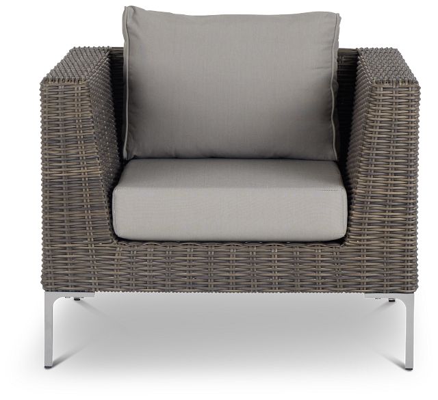 Tulum Gray Woven Cushioned Arm Chair