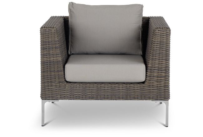 Tulum Gray Woven Cushioned Arm Chair