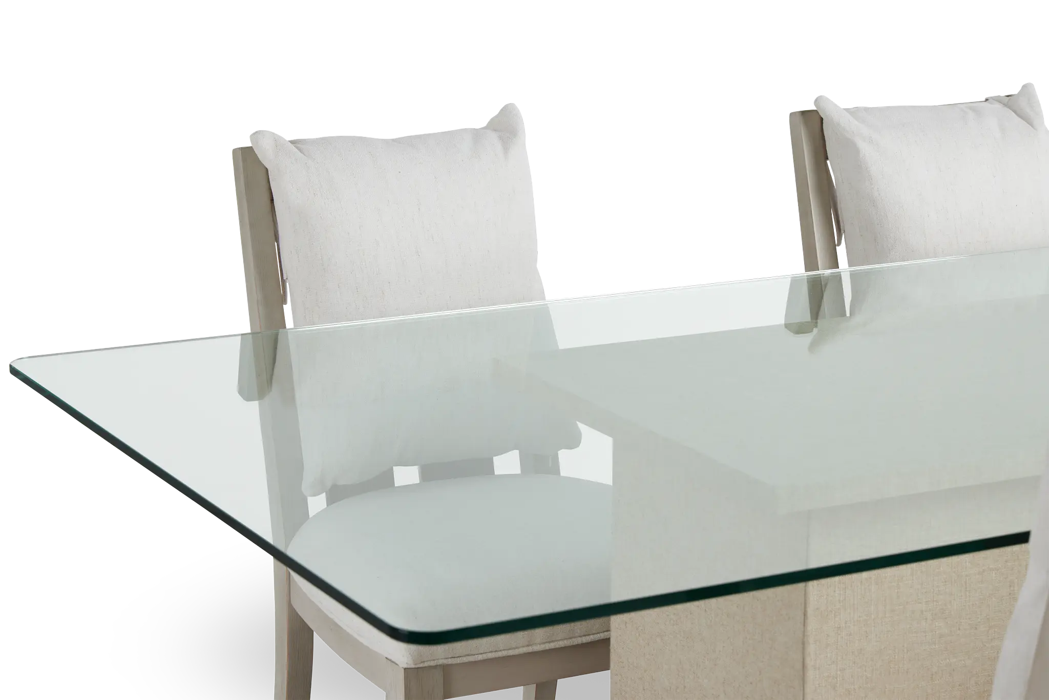 Marseilles Glass Rectangular Table & 4 Upholstered Chairs Marseilles Glass Rectangular Table & 4 Upholstered Chairs