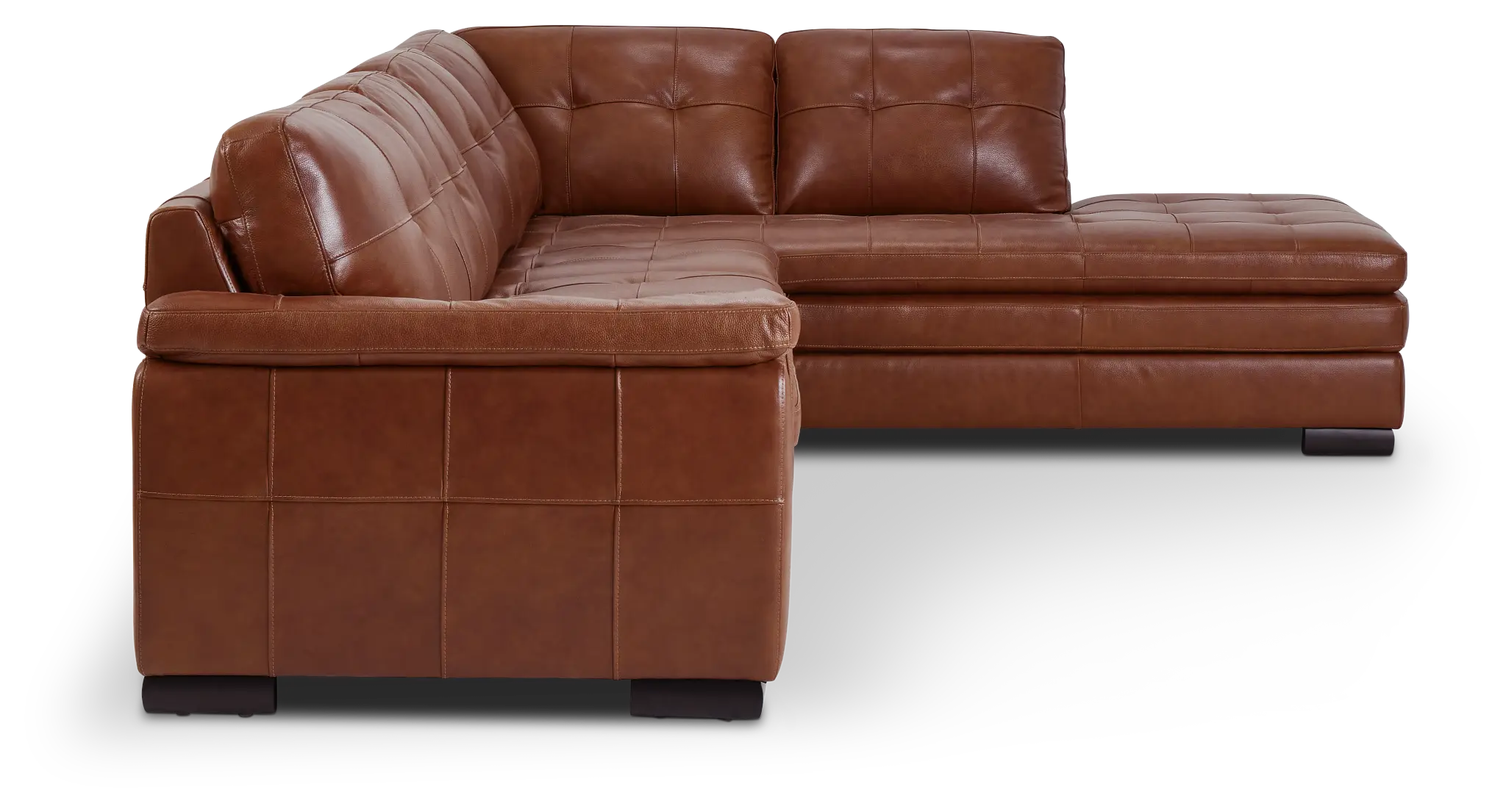 Braden Medium Brown Leather Medium Right Bumper Sectional Braden Medium Brown Leather Medium Right Bumper Sectional