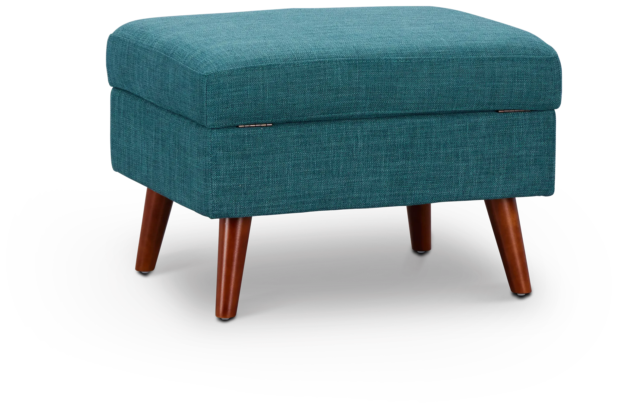 Raya Dark Teal Fabric Storage Ottoman