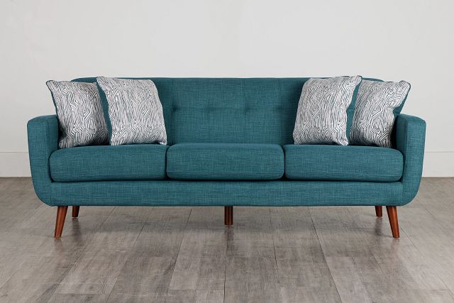 Raya Dark Teal Fabric Sofa