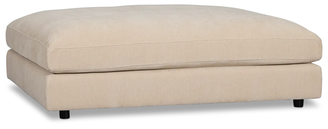 Lounge Light Beige Fabric Ottoman