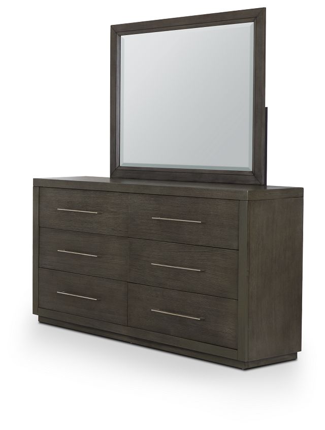 Toronto Dark Tone Dresser Mirror, All Black Dresser With Mirror