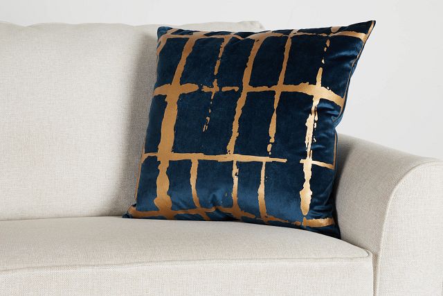 Liam Navy 22" Square Accent Pillow