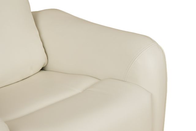 Julian White Lthr/vinyl Power Swivel Glider Recliner