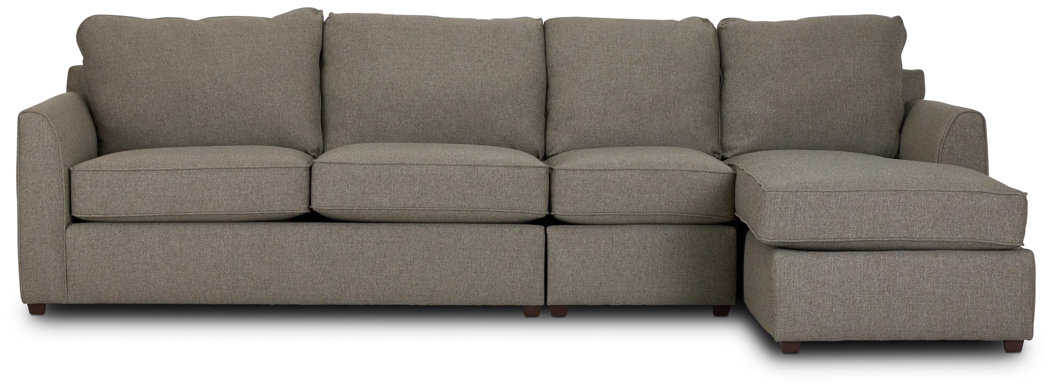 Asheville Brown Fabric Small Right Chaise Sectional