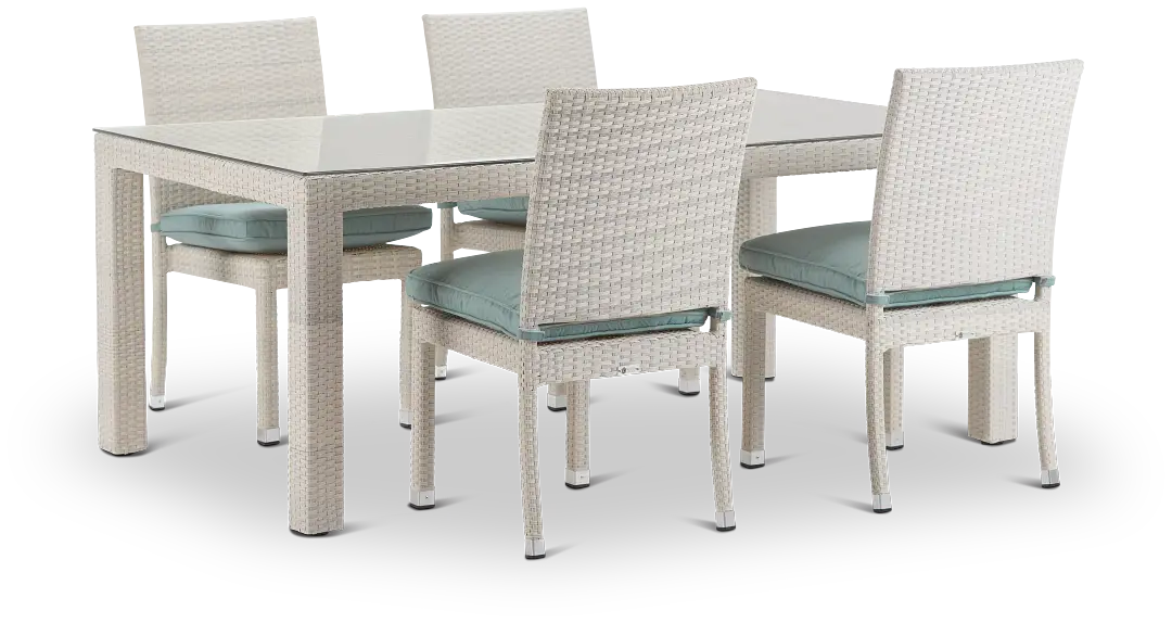 Bahia Teal 72" Rectangular Table & 4 Chairs Bahia Teal 72" Rectangular Table & 4 Chairs