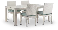 Bahia Teal 72" Rectangular Table & 4 Chairs
