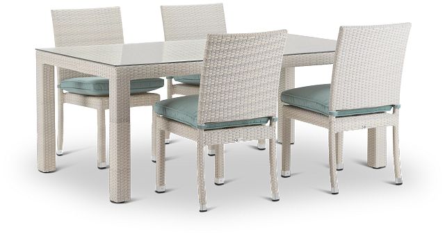 Bahia Teal 72" Rectangular Table & 4 Chairs (2)