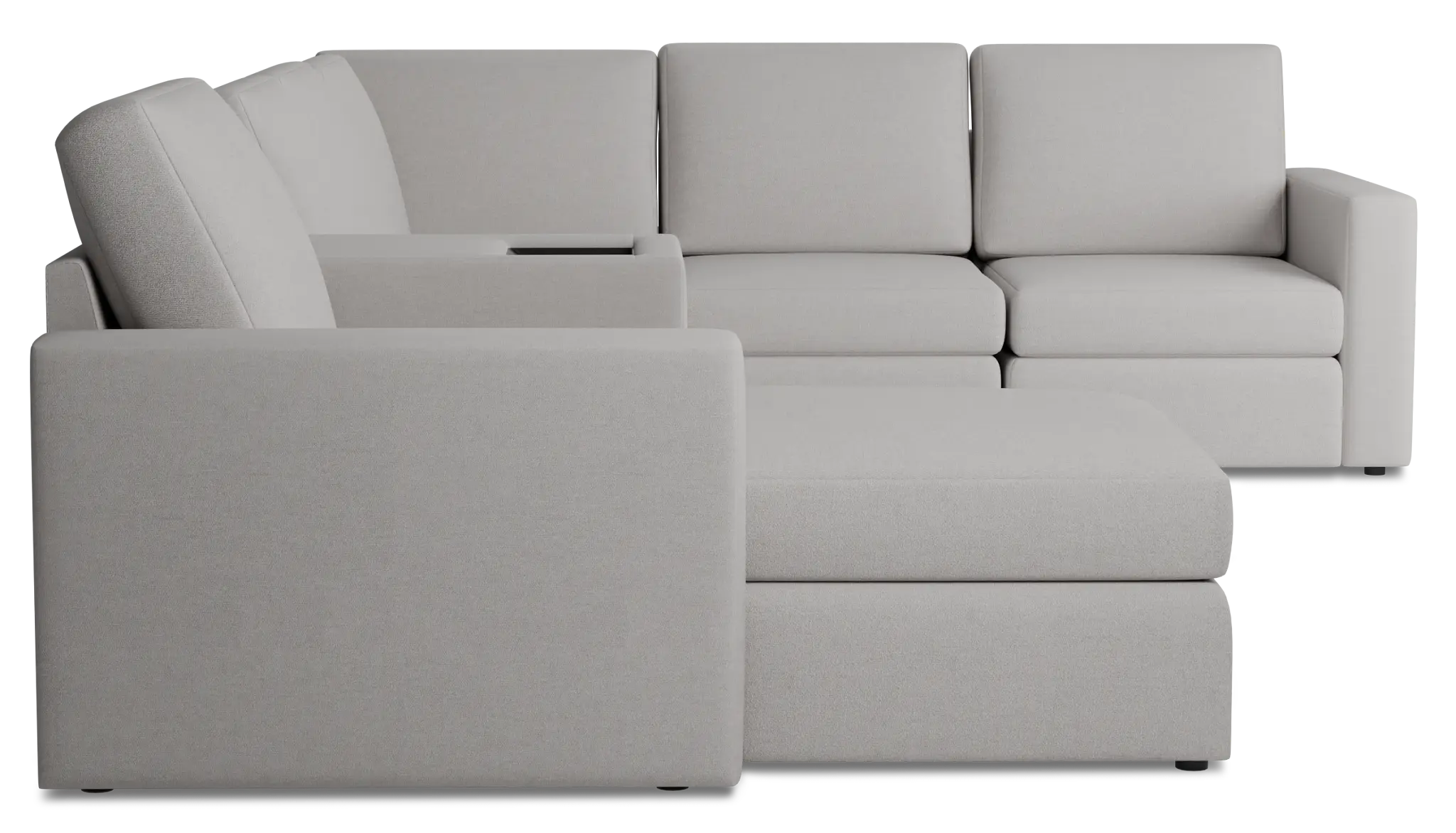 Citymod Light Gray Fabric Large Left Chaise Sectional With Storage Console Citymod Light Gray Fabric Large Left Chaise Sectional With Storage Console