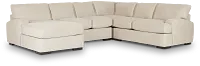 Alpha Beige Fabric Medium Left Chaise Sectional