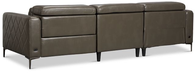 Ava Dark Gray Micro Left Chaise Power Reclining Sectional