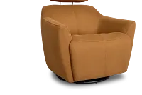 Aria Medium Brown Micro Power Swivel Recliner