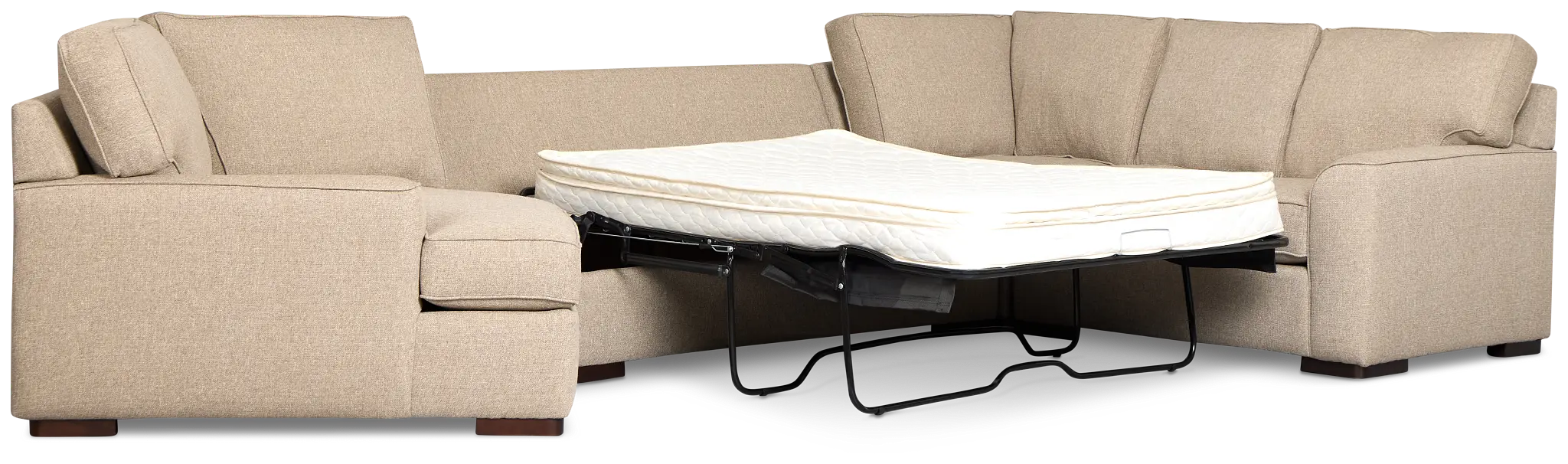 Sinclair Brown Fabric Left Cuddler Innerspring Sleeper Sectional Sinclair Brown Fabric Left Cuddler Innerspring Sleeper Sectional