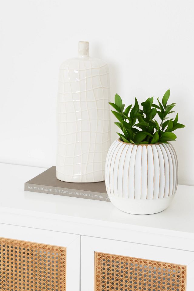 Taylor White Round Vase