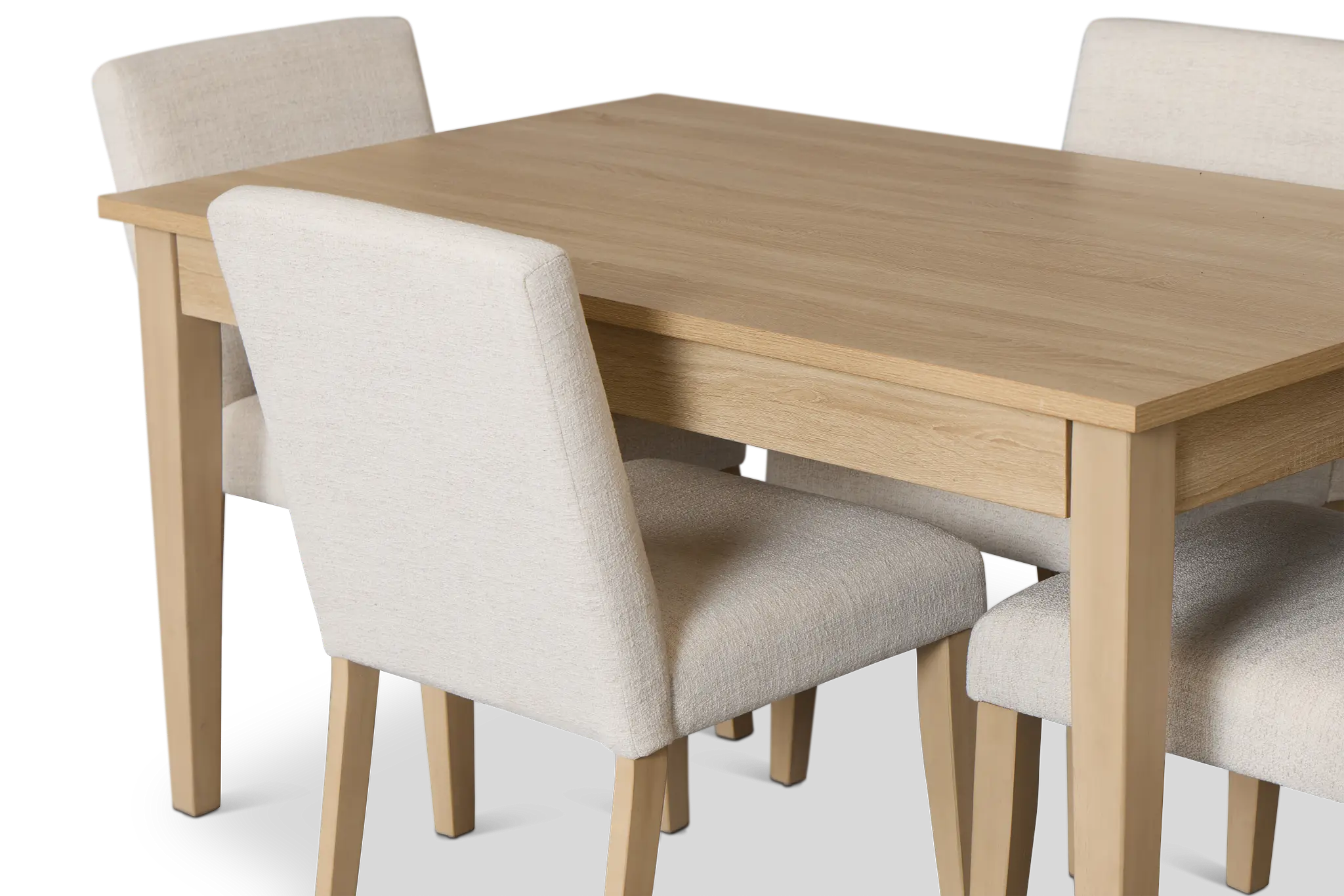 Layton Light Tone Storage Rectangular Table & 4 Upholstered Chairs Layton Light Tone Storage Rectangular Table & 4 Upholstered Chairs