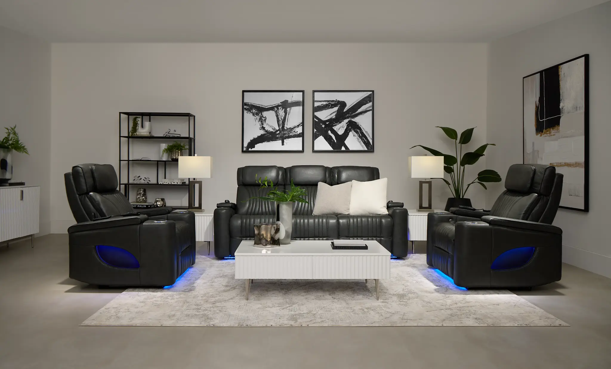Nova Dark Gray Lthr/vinyl Power Reclining Sofa W/ Massage Nova Dark Gray Lthr/vinyl Power Reclining Sofa W/ Massage