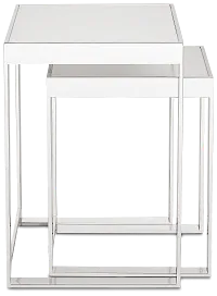 Nova White Set Of 2 Nesting End Table
