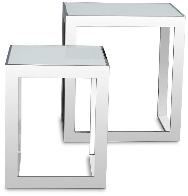 Nova White Set Of 2 Nesting End Table