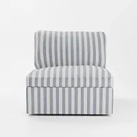 Destin Sea Lane Dark Blue Fabric Swivel Chair