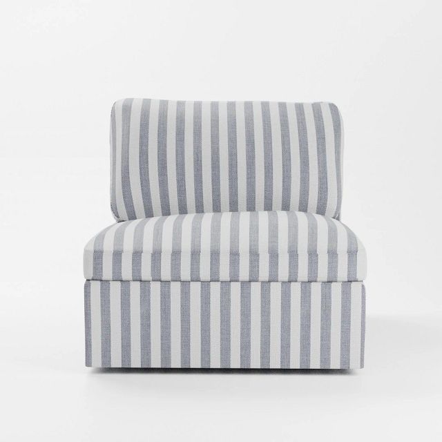 Destin Sea Lane Dark Blue Fabric Swivel Chair