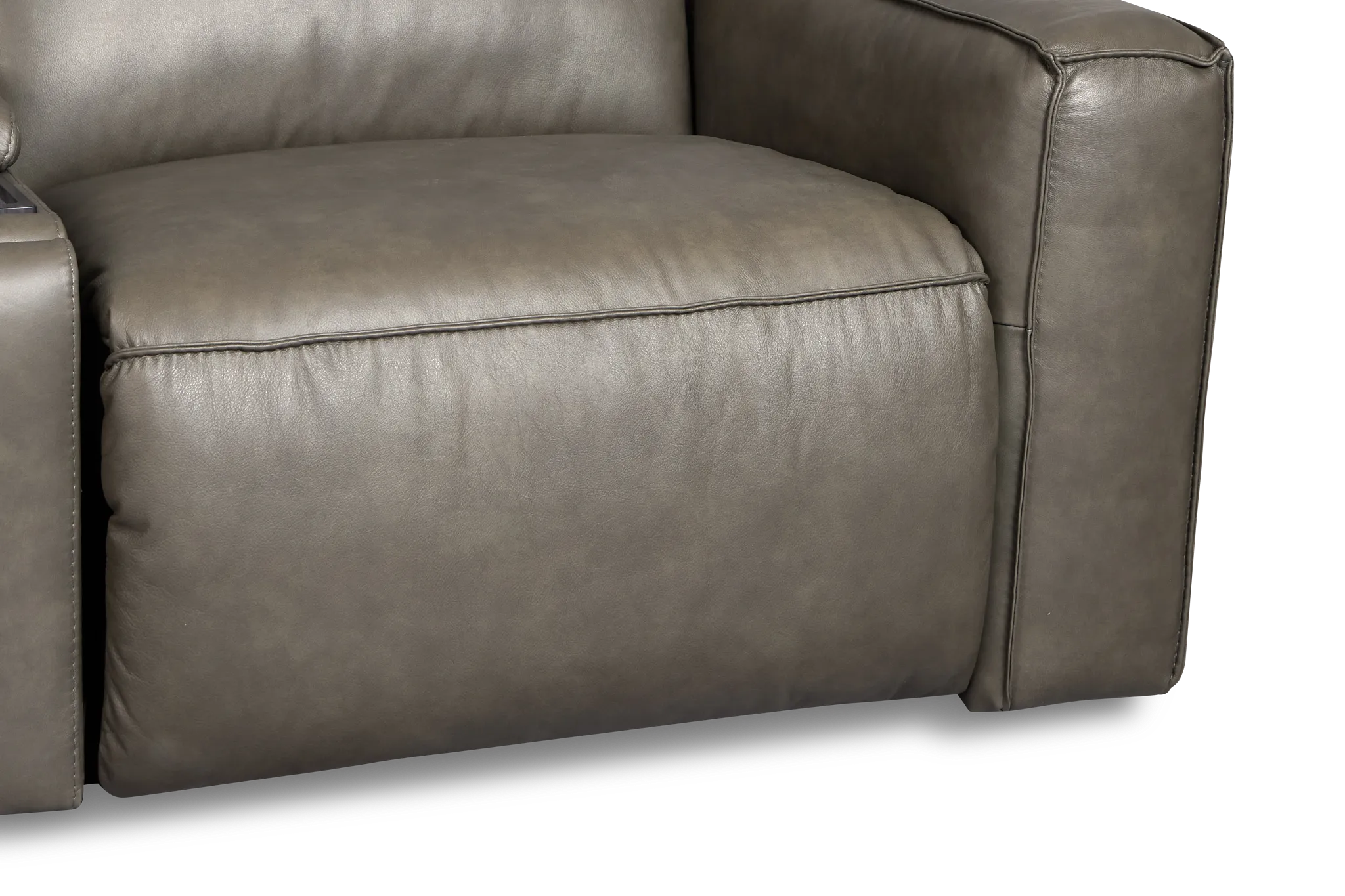 Ryland Dark Gray Lthr/vinyl Power Reclining Console Sofa