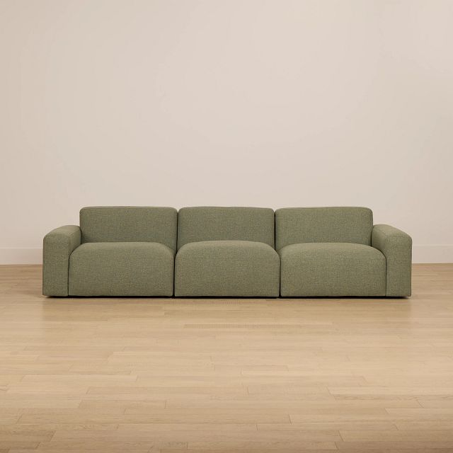 Baylor Green Fabric 3-piece Modular Sofa