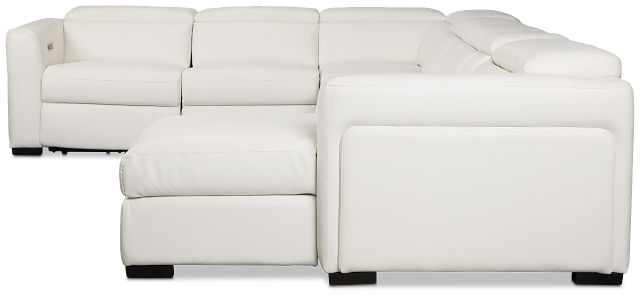 Melody White Storage Medium Right Dual Power Chaise Sleeper Sectional