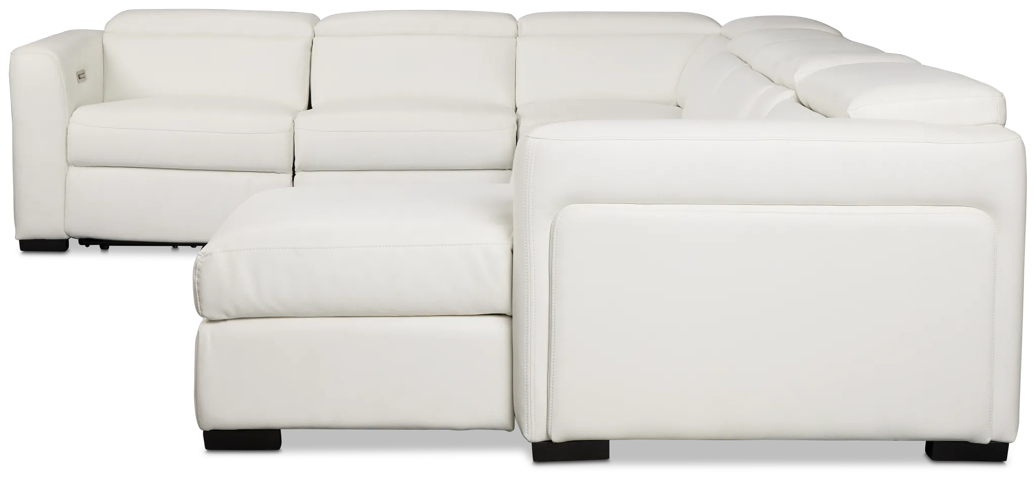 Melody White Storage Medium Right Dual Power Chaise Sleeper Sectional