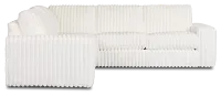 Teddy White Fabric Small Two-arm Sectional